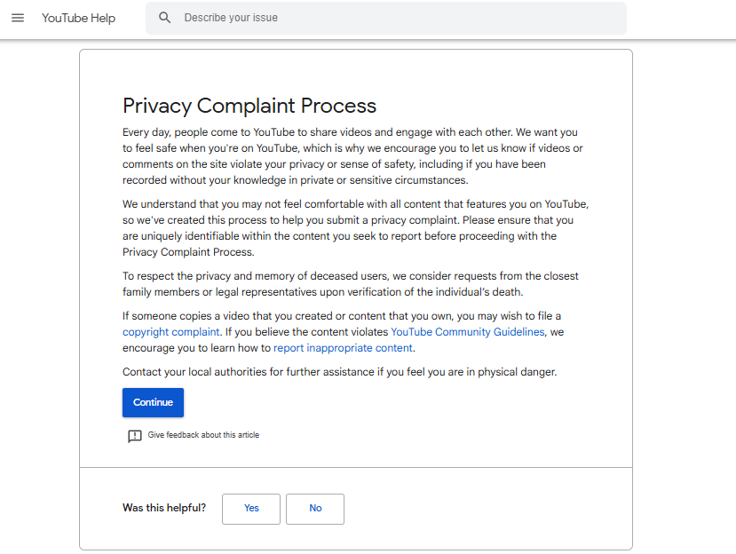 privacy compliant process step 1