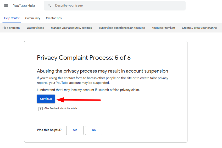 privacy compliant process step 5