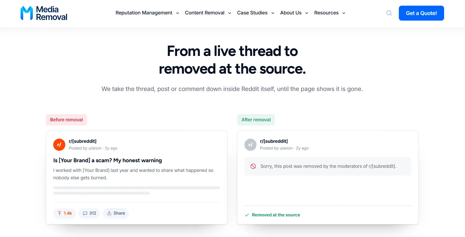 Carl Media Removal Reddit thread removal service