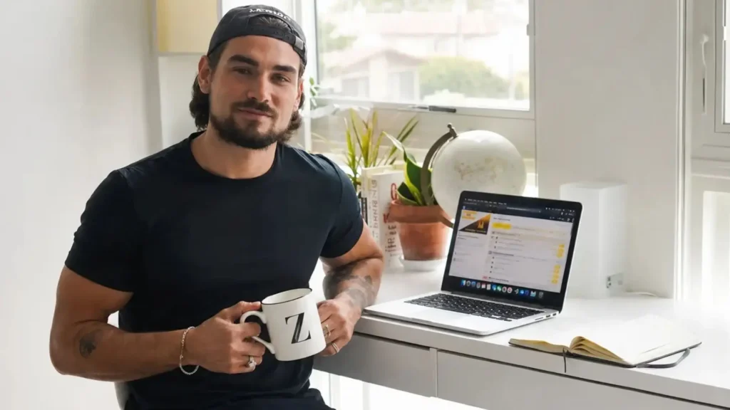 Fitness coach at his desk, online reputation case study